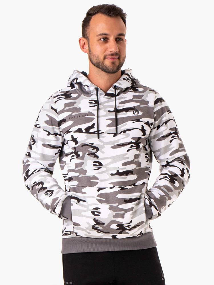 Bluzy Z Kapturem Męskie Ryderwear Men Hoodie Camo Tech Pullover Białe Camo | PL2695GL