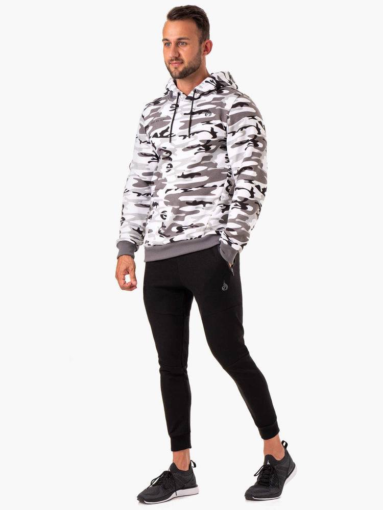 Bluzy Z Kapturem Męskie Ryderwear Men Hoodie Camo Tech Pullover Białe Camo | PL2695GL