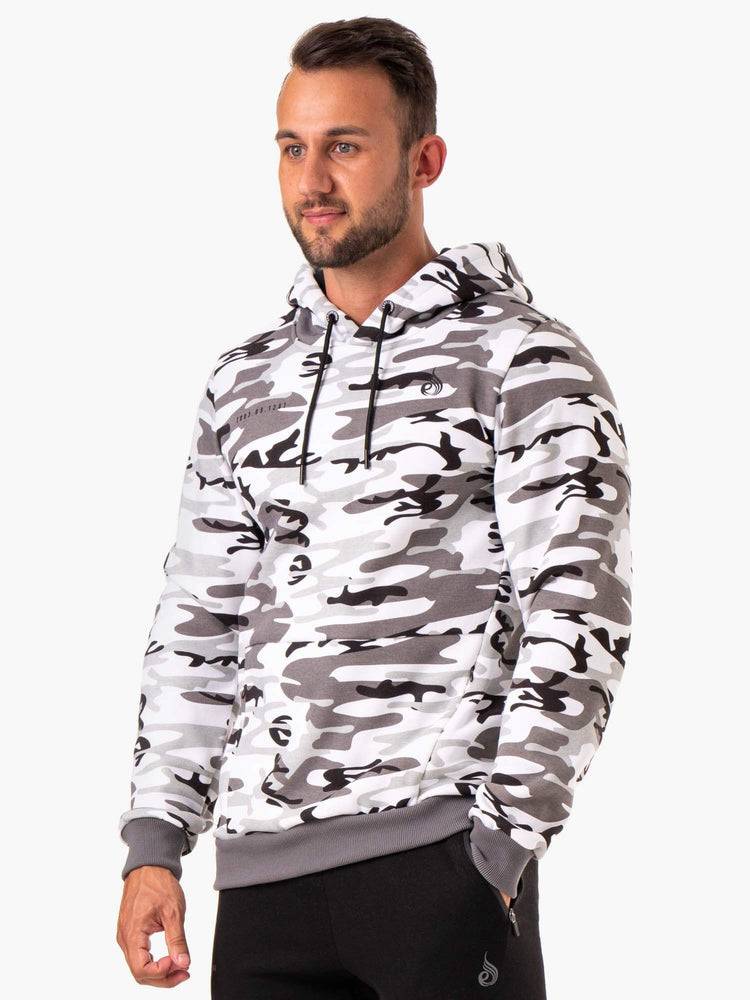 Bluzy Z Kapturem Męskie Ryderwear Men Hoodie Camo Tech Pullover Białe Camo | PL2695GL