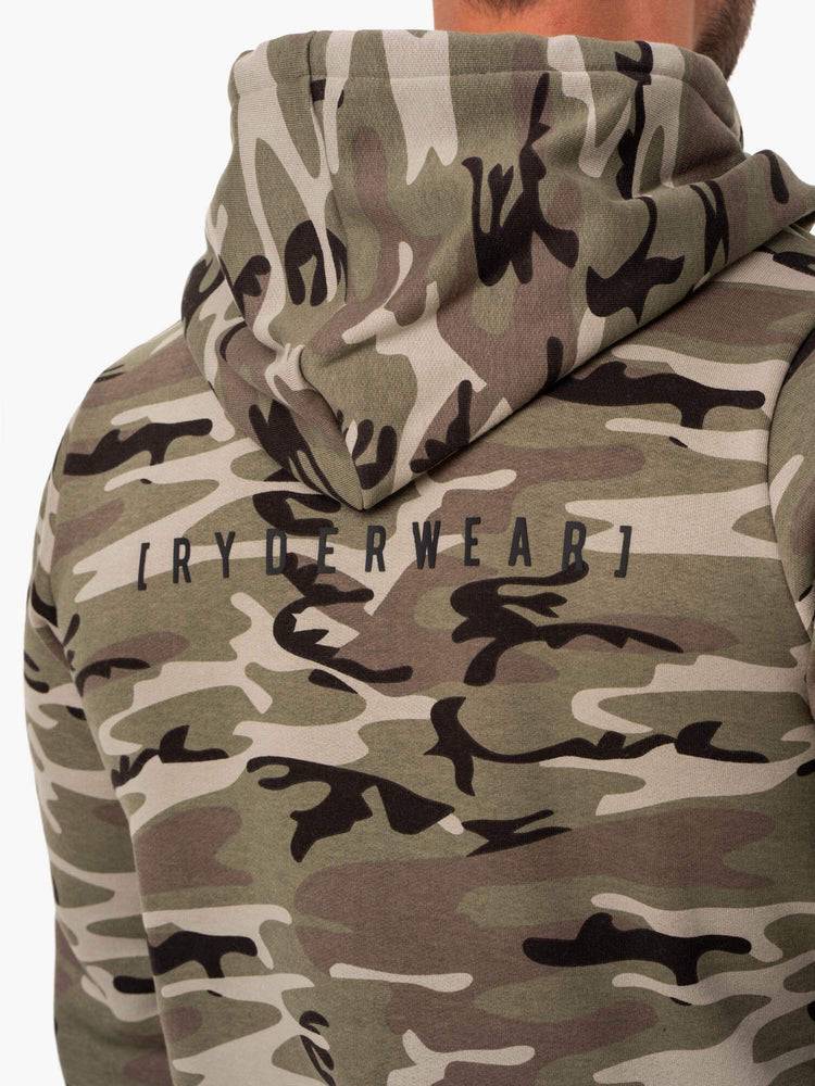 Bluzy Z Kapturem Męskie Ryderwear Men Hoodie Camo Tech Pullover Khaki Camo | PL2696FM