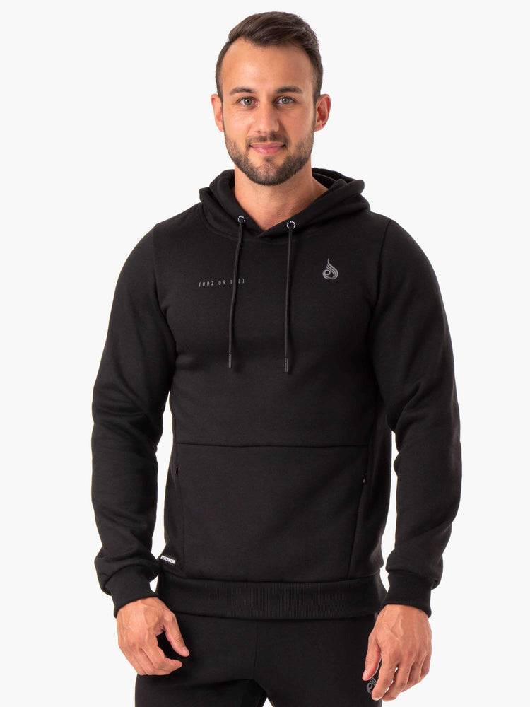 Bluzy Z Kapturem Męskie Ryderwear Men Hoodie Camo Tech Pullover Czarne | PL2697DN