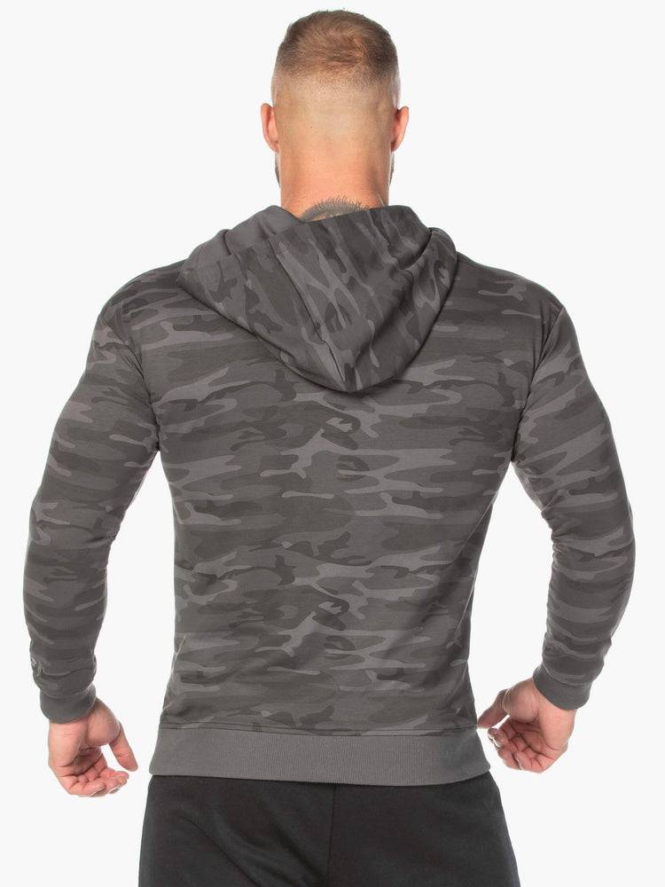 Bluzy Z Kapturem Męskie Ryderwear Men Hoodie Camo Pullover Czarne Camo | PL2698SO