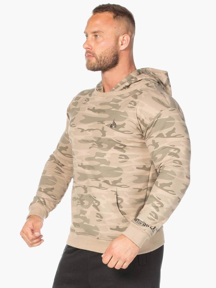 Bluzy Z Kapturem Męskie Ryderwear Men Hoodie Camo Pullover Brązowe Camo | PL2699AP