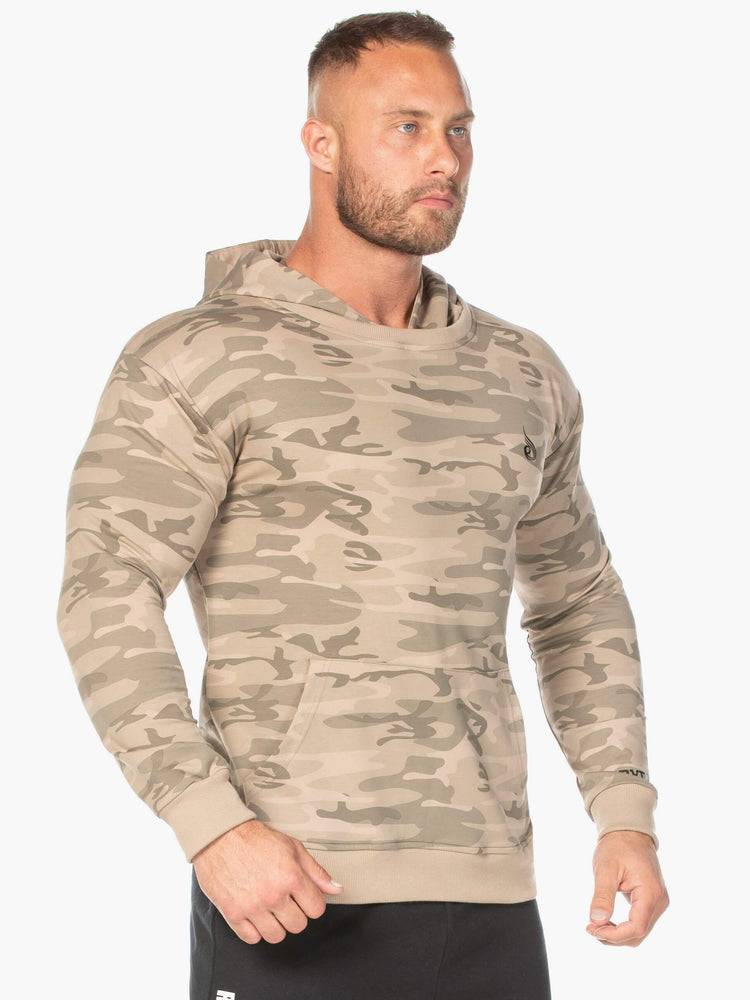 Bluzy Z Kapturem Męskie Ryderwear Men Hoodie Camo Pullover Brązowe Camo | PL2699AP