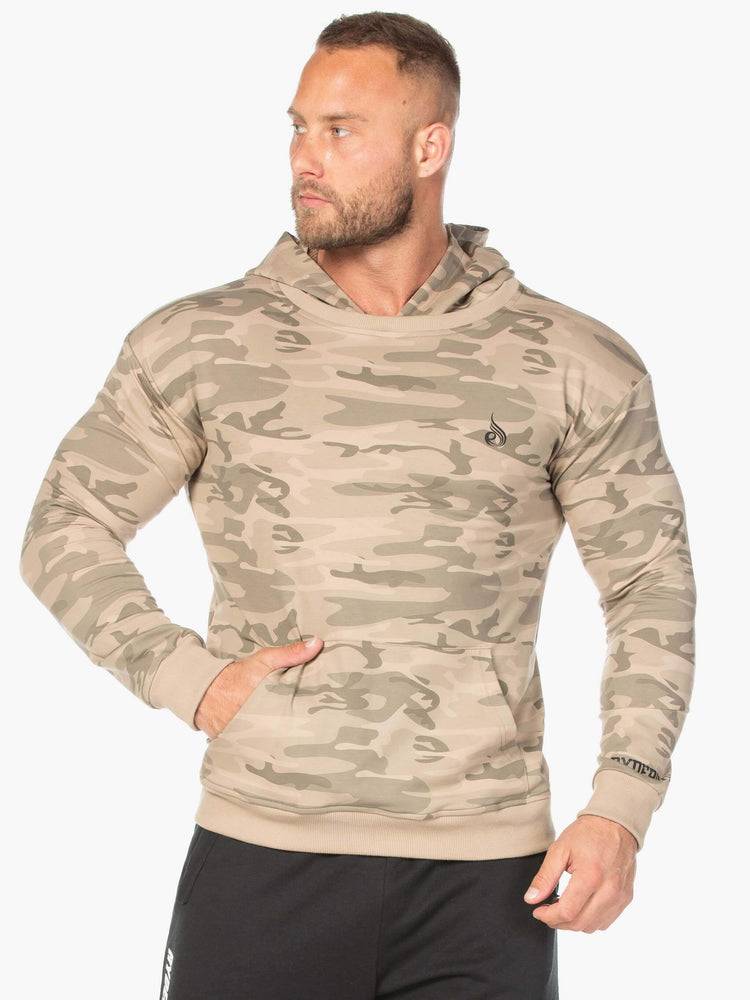 Bluzy Z Kapturem Męskie Ryderwear Men Hoodie Camo Pullover Brązowe Camo | PL2699AP