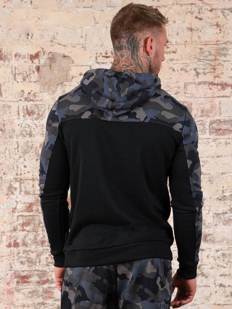 Bluzy Z Kapturem Męskie Ryderwear Men Hoodie Camo Czarne Camo | PL2700PQ