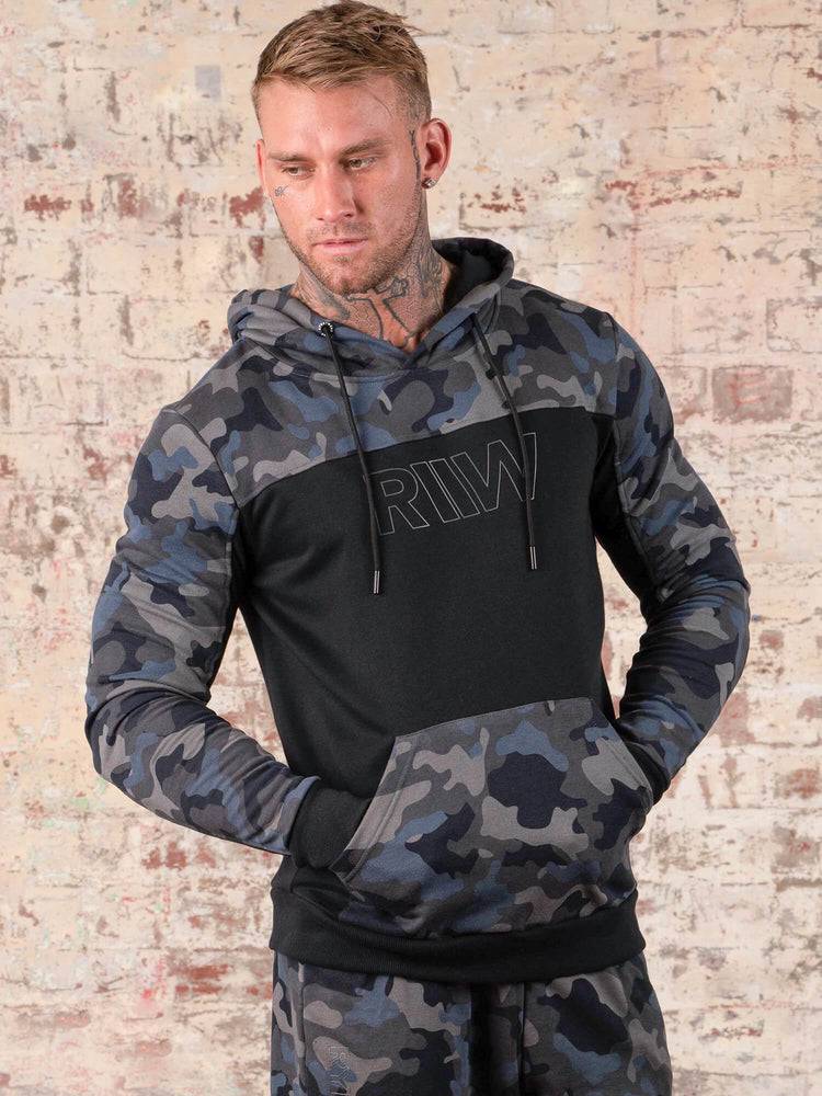 Bluzy Z Kapturem Męskie Ryderwear Men Hoodie Camo Czarne Camo | PL2700PQ