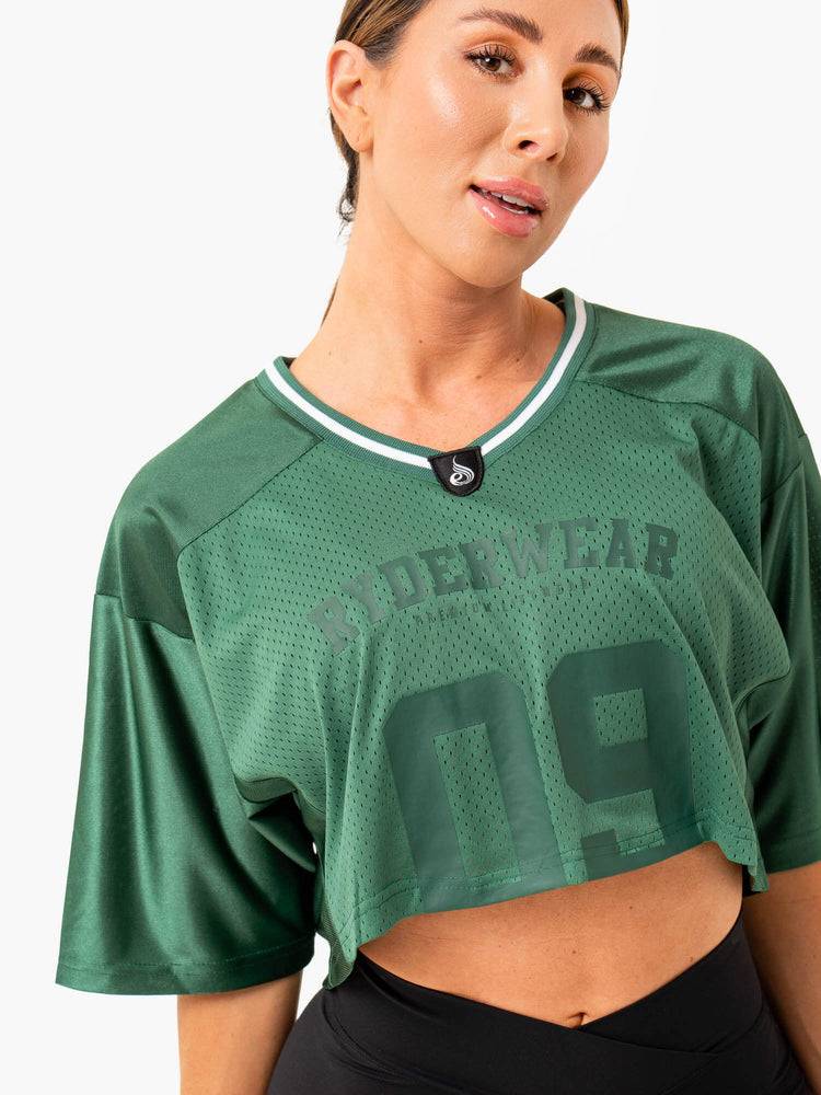 Koszulki Damskie Ryderwear Women T Shirts Arena Varsity Jersey Zielone | PL1356UT