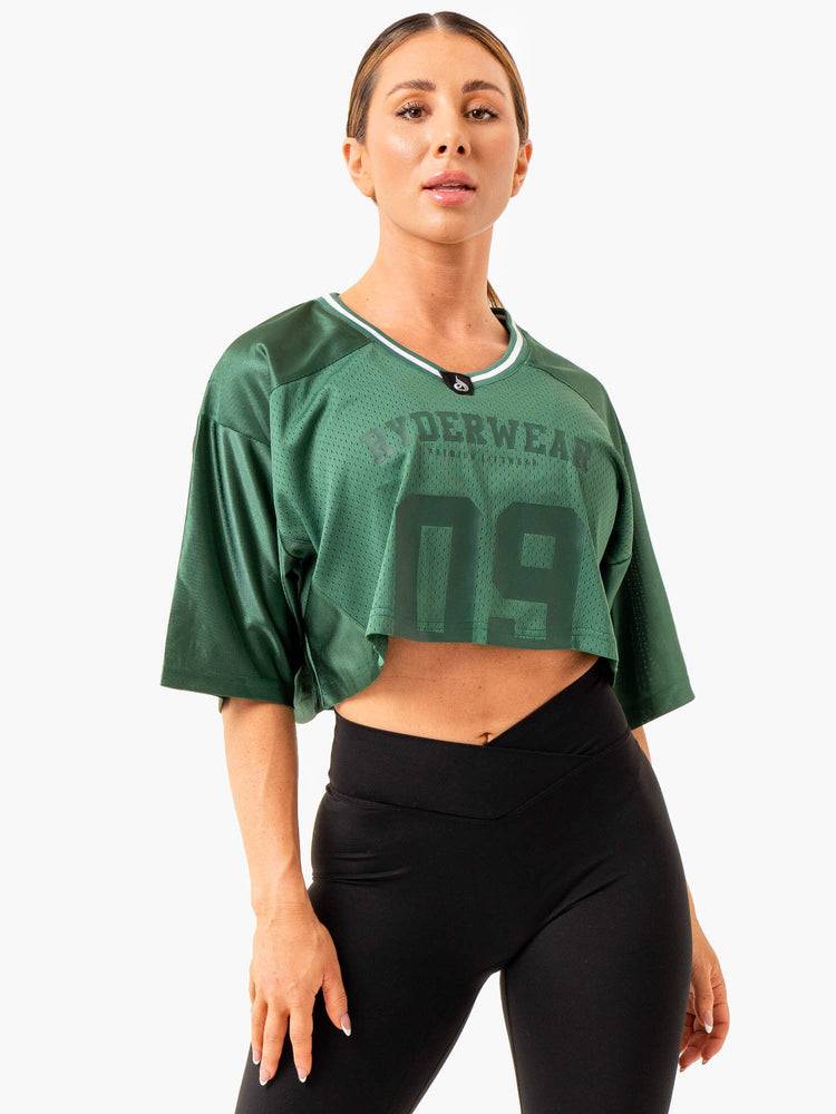 Koszulki Damskie Ryderwear Women T Shirts Arena Varsity Jersey Zielone | PL1356UT