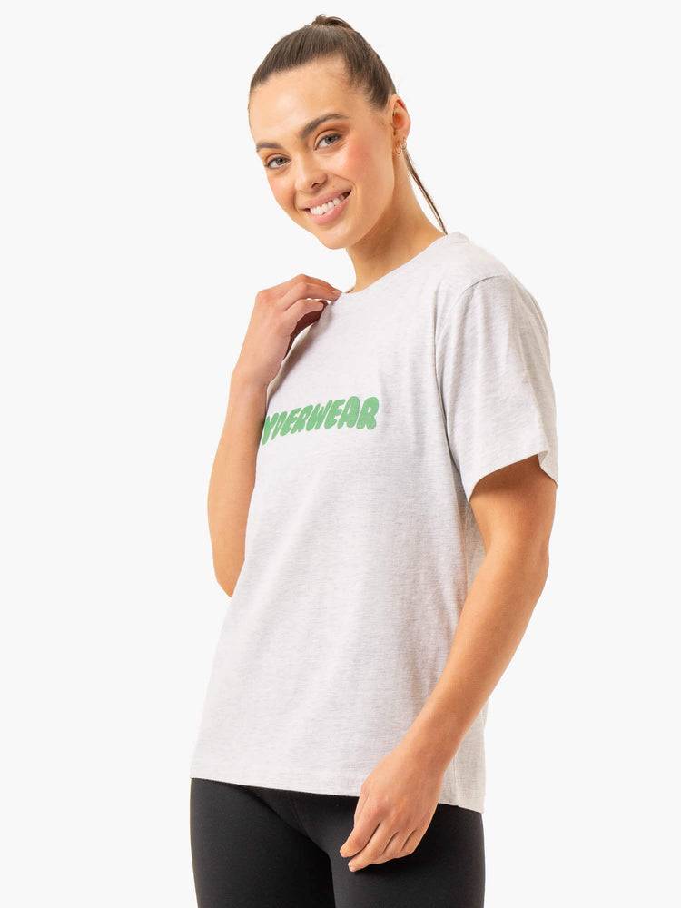 Koszulki Damskie Ryderwear Women T Shirts Icon Oversized Białe | PL1375MA