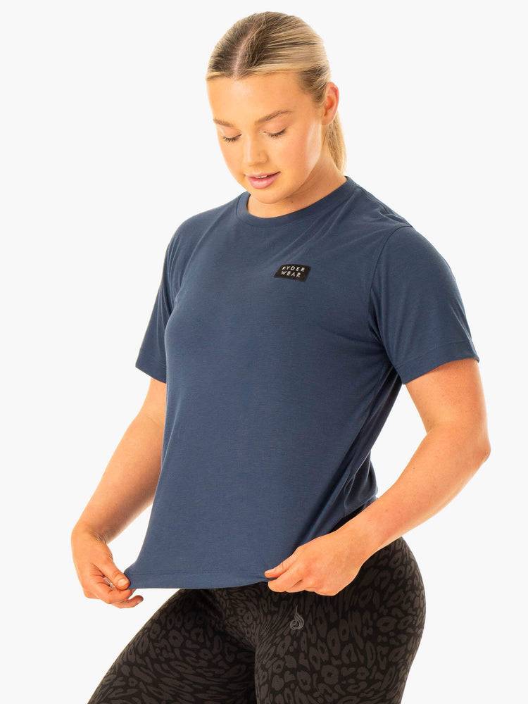 Koszulki Damskie Ryderwear Women T Shirts Rotation Granatowe | PL1385PQ