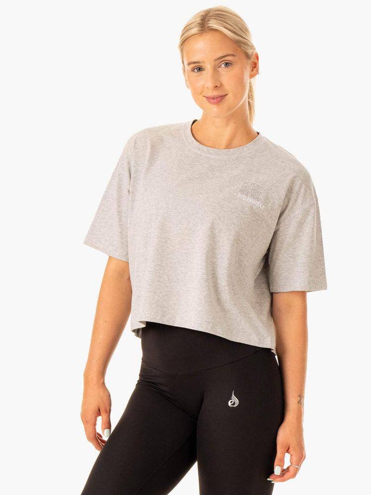 Koszulki Damskie Ryderwear Women T Shirts Edit Szare | PL1394LH