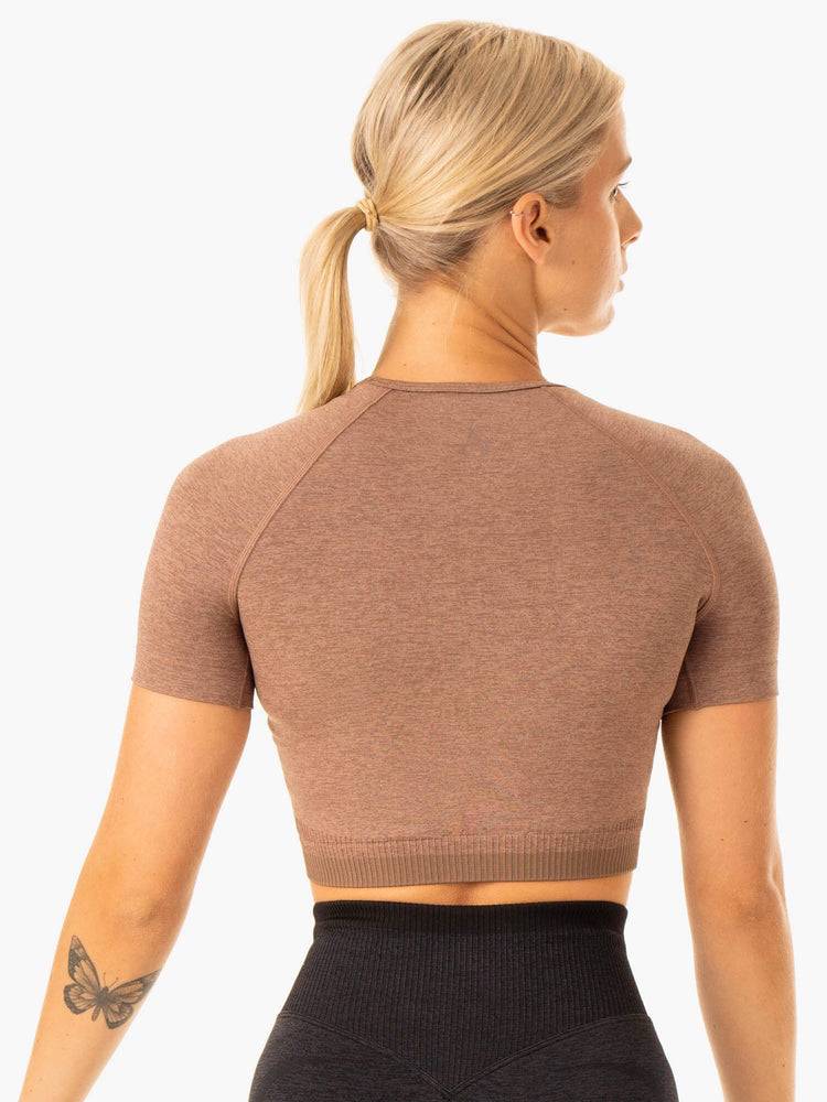 Koszulki Damskie Ryderwear Women T Shirts Excel Seamless Beżowe | PL1397CE