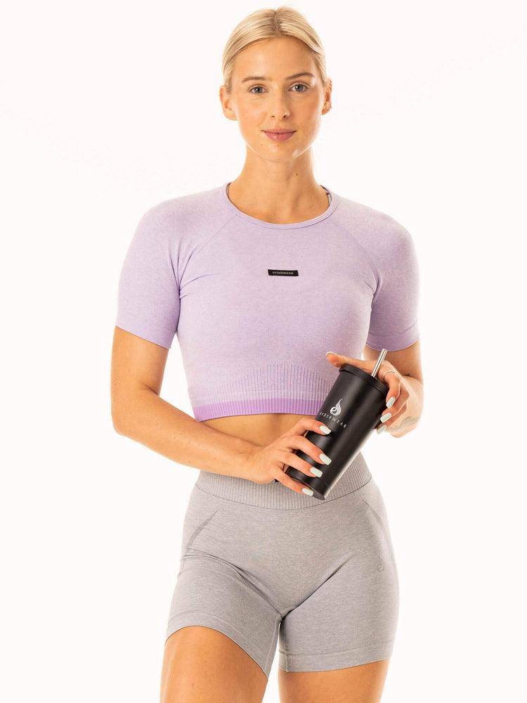 Koszulki Damskie Ryderwear Women T Shirts Excel Seamless Lawenda | PL1398VD