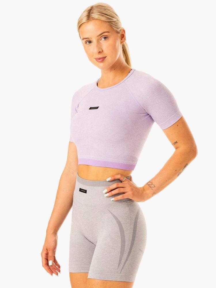 Koszulki Damskie Ryderwear Women T Shirts Excel Seamless Lawenda | PL1398VD