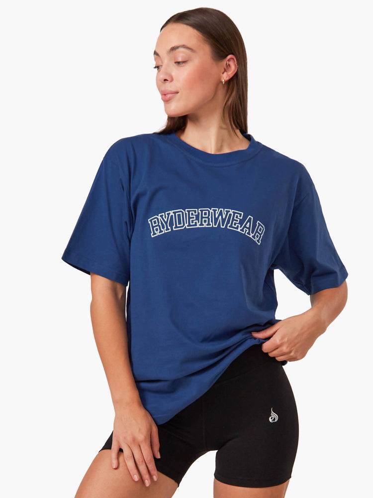 Koszulki Damskie Ryderwear Women T Shirts Oversized Królewski Niebieski Niebieskie | PL1407YU