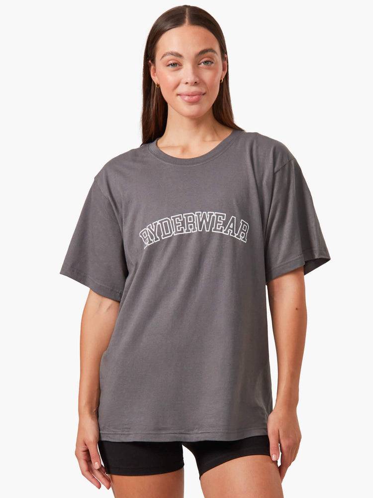 Koszulki Damskie Ryderwear Women T Shirts Oversized Szare | PL1409IS