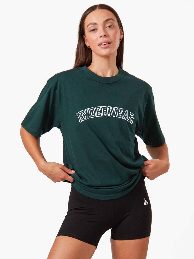 Koszulki Damskie Ryderwear Women T Shirts Oversized Zielone | PL1410OR