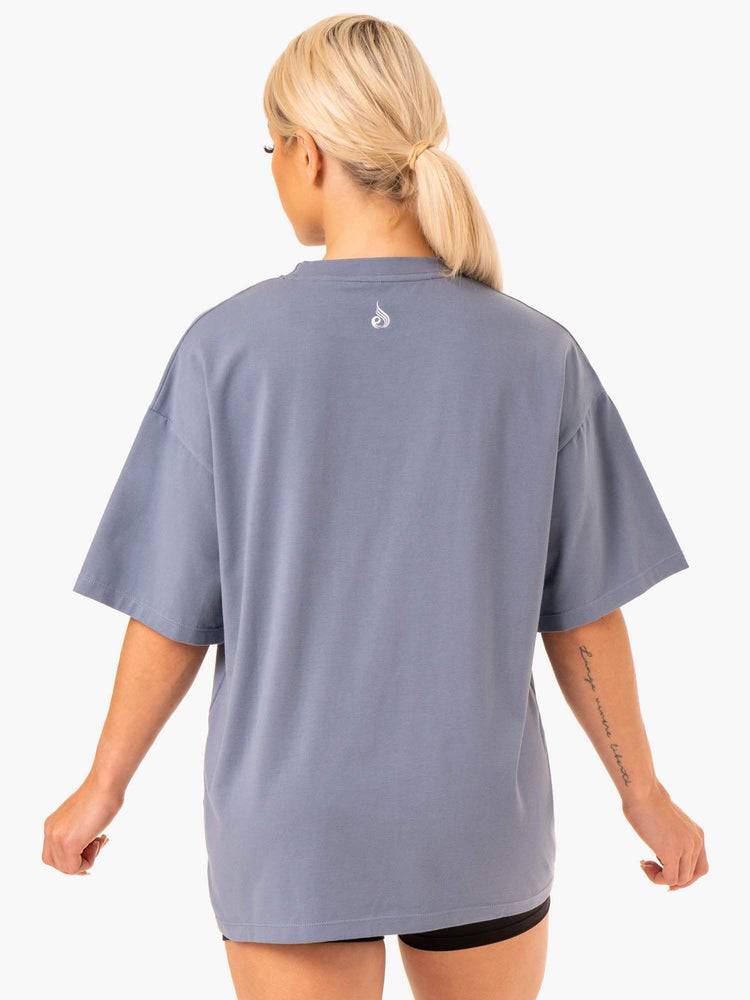 Koszulki Damskie Ryderwear Women T Shirts Staples Oversized Tee Szare | PL1429WY