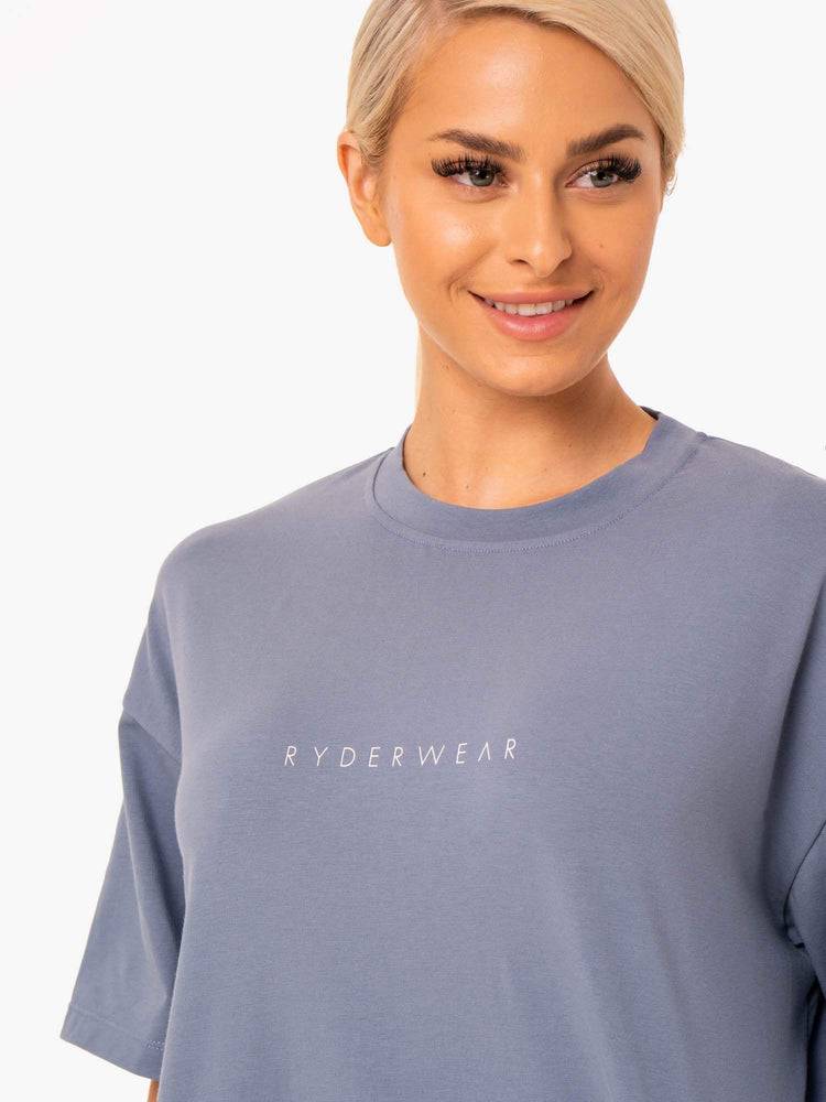 Koszulki Damskie Ryderwear Women T Shirts Staples Oversized Tee Szare | PL1429WY