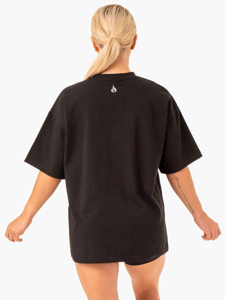 Koszulki Damskie Ryderwear Women T Shirts Staples Oversized Tee Czarne | PL1430EX