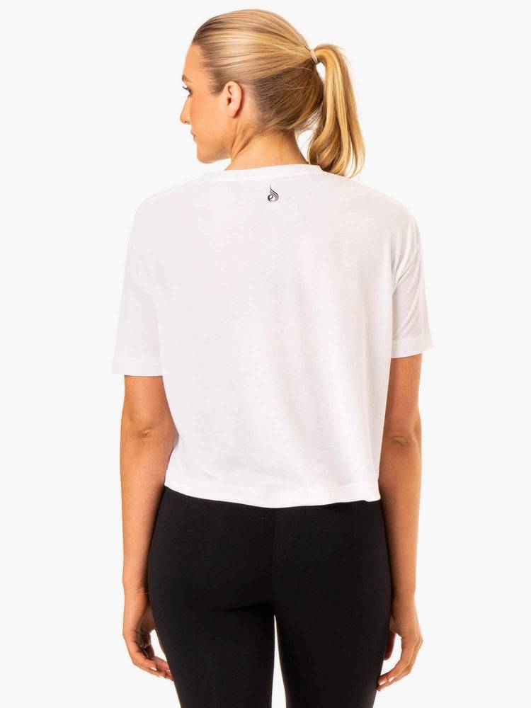 Koszulki Damskie Ryderwear Women T Shirts Replay Boxy Tee Białe | PL1432TV