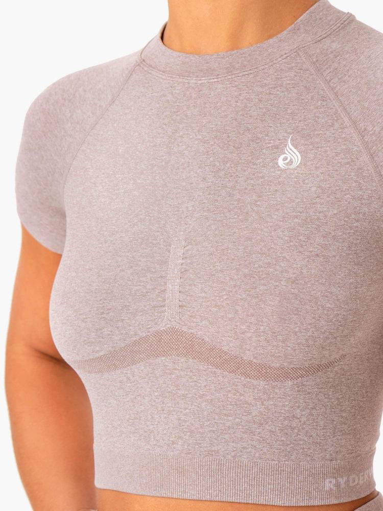 Koszulki Damskie Ryderwear Women T Shirts Sculpt Seamless Głęboka Brązowe | PL1434UT