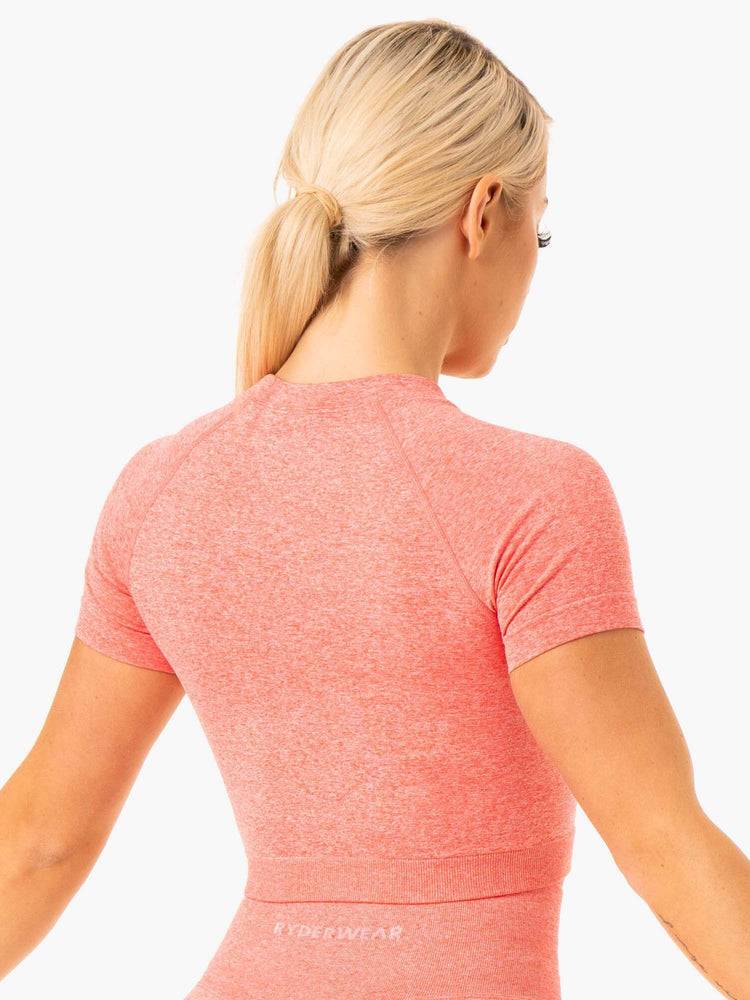 Koszulki Damskie Ryderwear Women T Shirts Sculpt Seamless Koralowe | PL1436OR