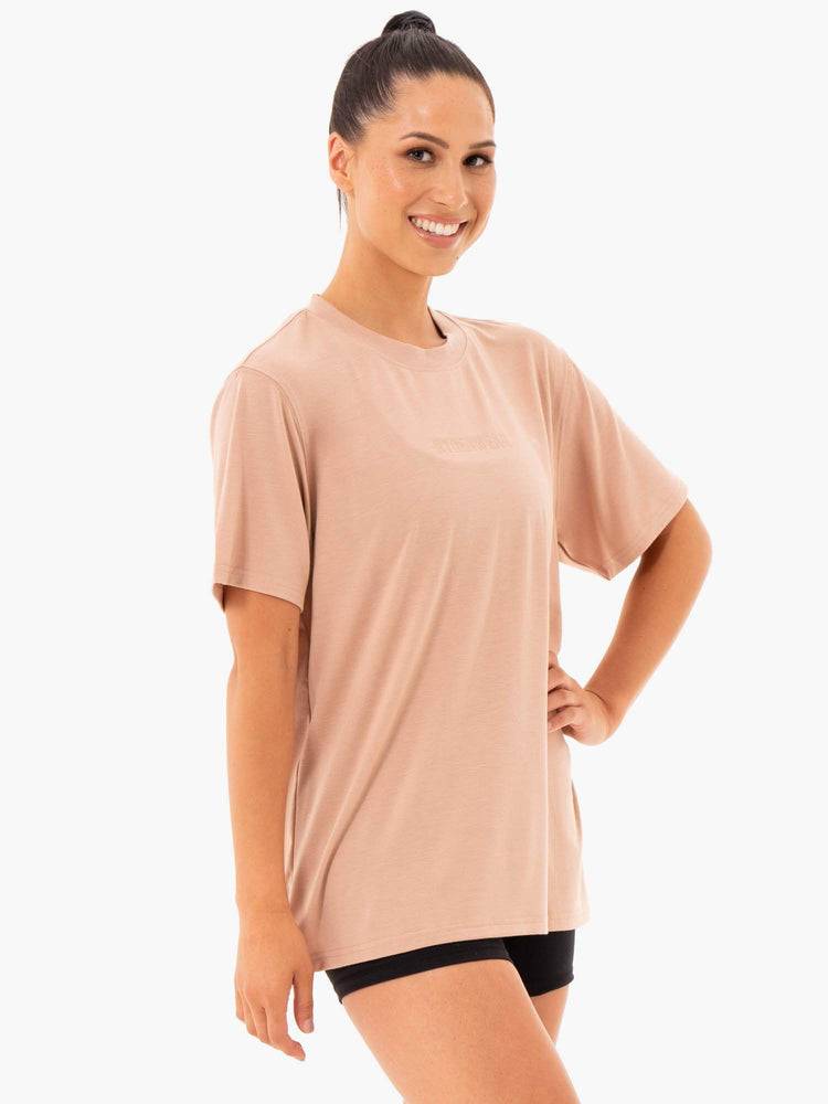 Koszulki Damskie Ryderwear Women T Shirts Define Long Line Brązowe | PL1447ZG