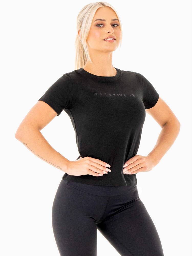 Koszulki Damskie Ryderwear Women T Shirts Motion Czarne | PL1459YU