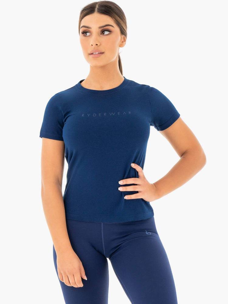 Koszulki Damskie Ryderwear Women T Shirts Motion Granatowe | PL1465SO