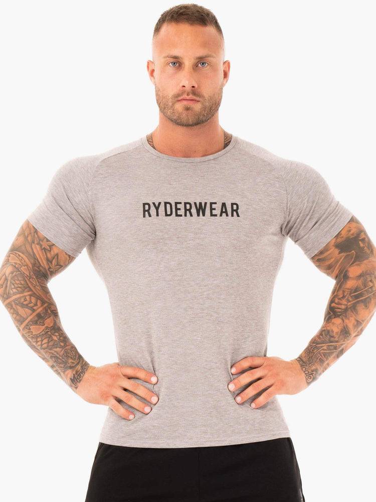 Koszulki Męskie Ryderwear Men T Shirts Active Szare | PL2959IS