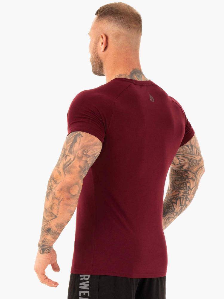 Koszulki Męskie Ryderwear Men T Shirts Active Bordowe | PL2960UT