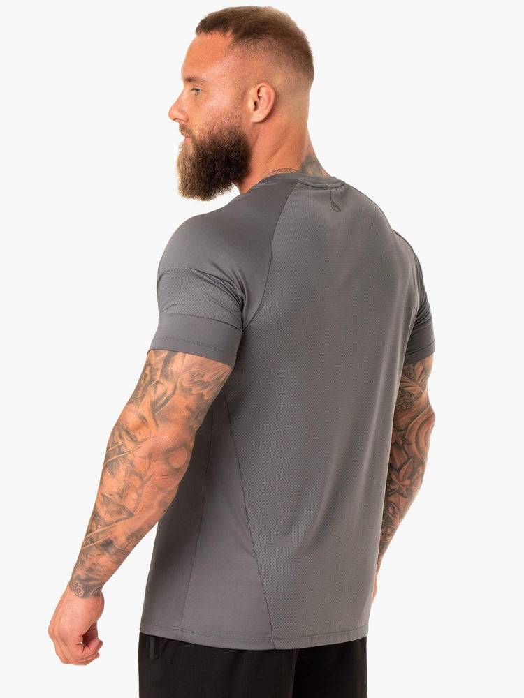 Koszulki Męskie Ryderwear Men T Shirts Action Mesh Szare | PL2965WY