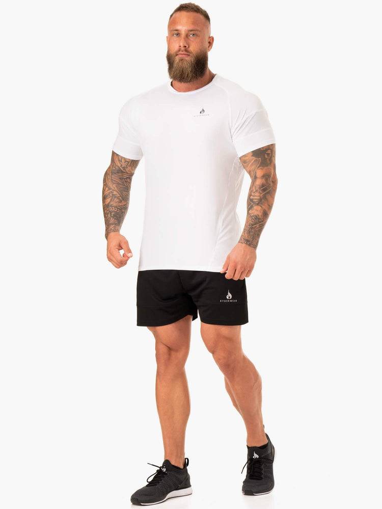 Koszulki Męskie Ryderwear Men T Shirts Action Mesh Białe | PL2966QZ