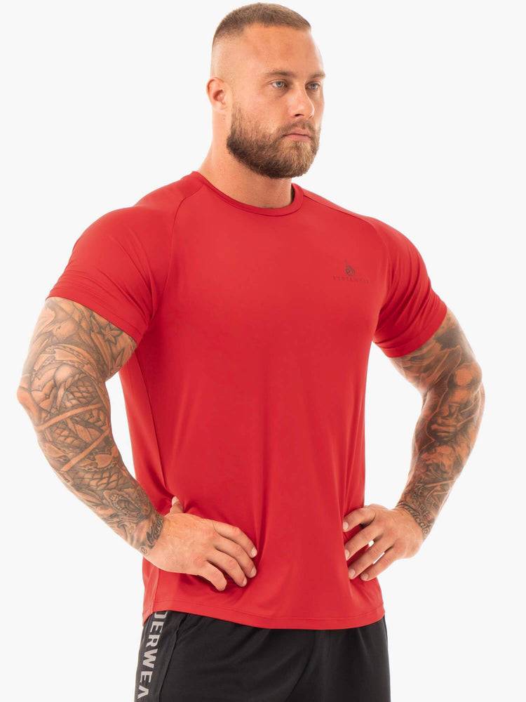 Koszulki Męskie Ryderwear Men T Shirts Breeze Czerwone | PL2948LH