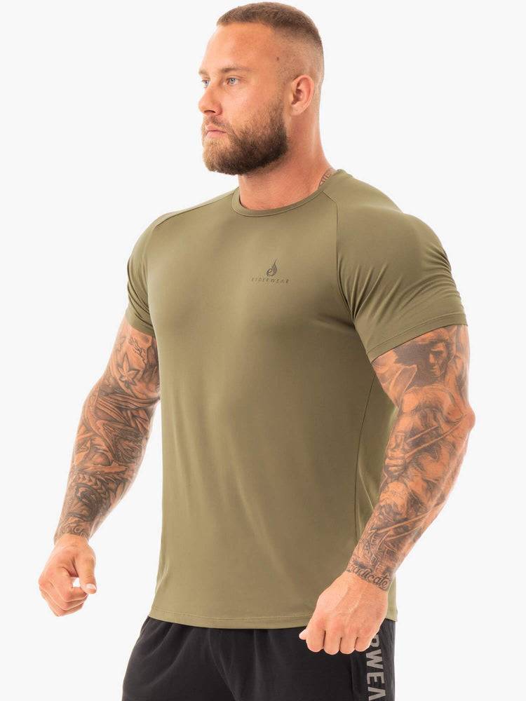 Koszulki Męskie Ryderwear Men T Shirts Breeze Khaki | PL2949KI