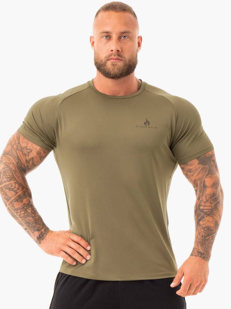 Koszulki Męskie Ryderwear Men T Shirts Breeze Khaki | PL2949KI