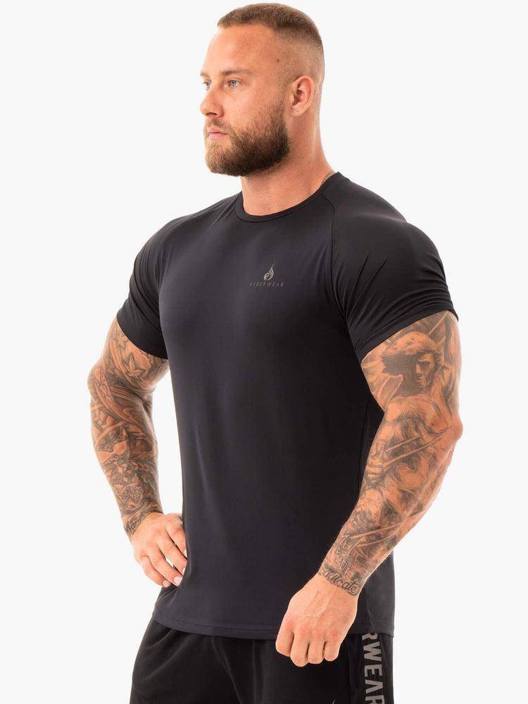 Koszulki Męskie Ryderwear Men T Shirts Breeze Czarne | PL2951HK