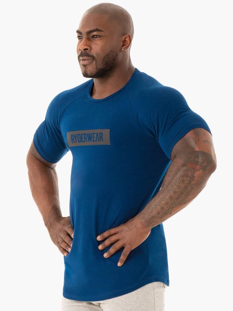 Koszulki Męskie Ryderwear Men T Shirts Base Granatowe | PL2952GL