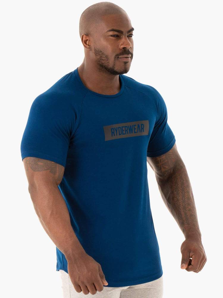 Koszulki Męskie Ryderwear Men T Shirts Base Granatowe | PL2952GL