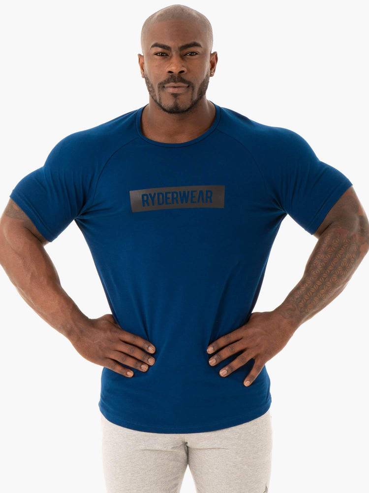 Koszulki Męskie Ryderwear Men T Shirts Base Granatowe | PL2952GL