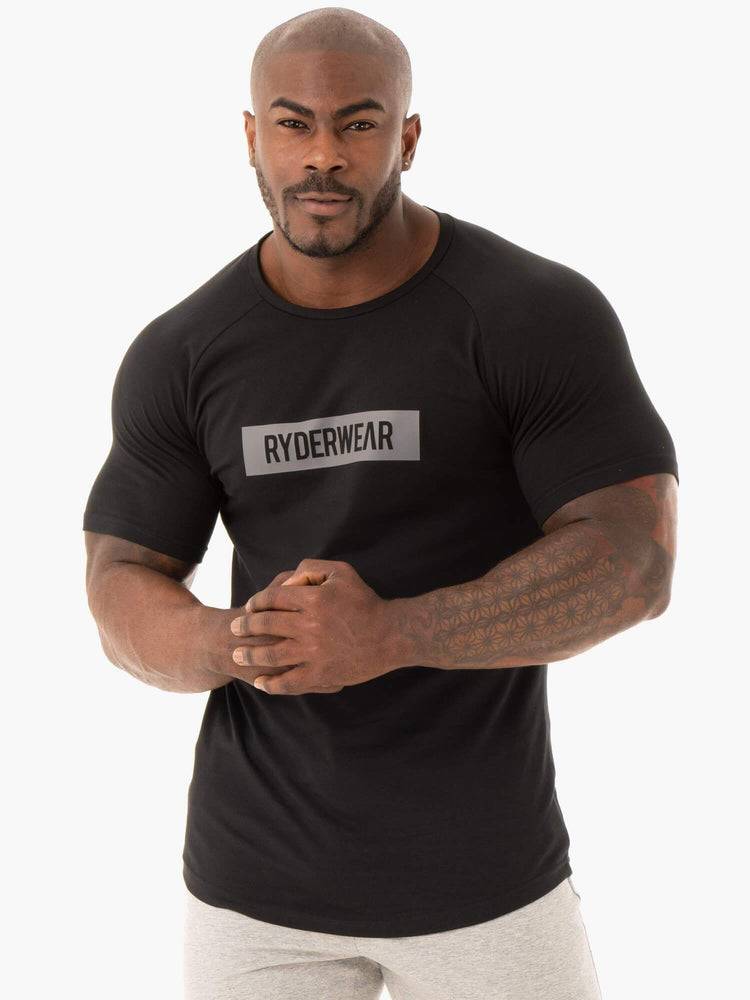 Koszulki Męskie Ryderwear Men T Shirts Base Czarne | PL2955SO