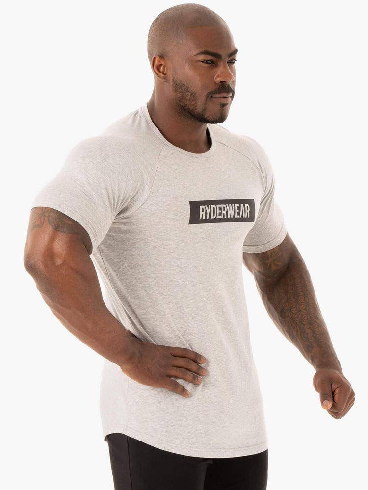 Koszulki Męskie Ryderwear Men T Shirts Base Szare | PL2957PQ