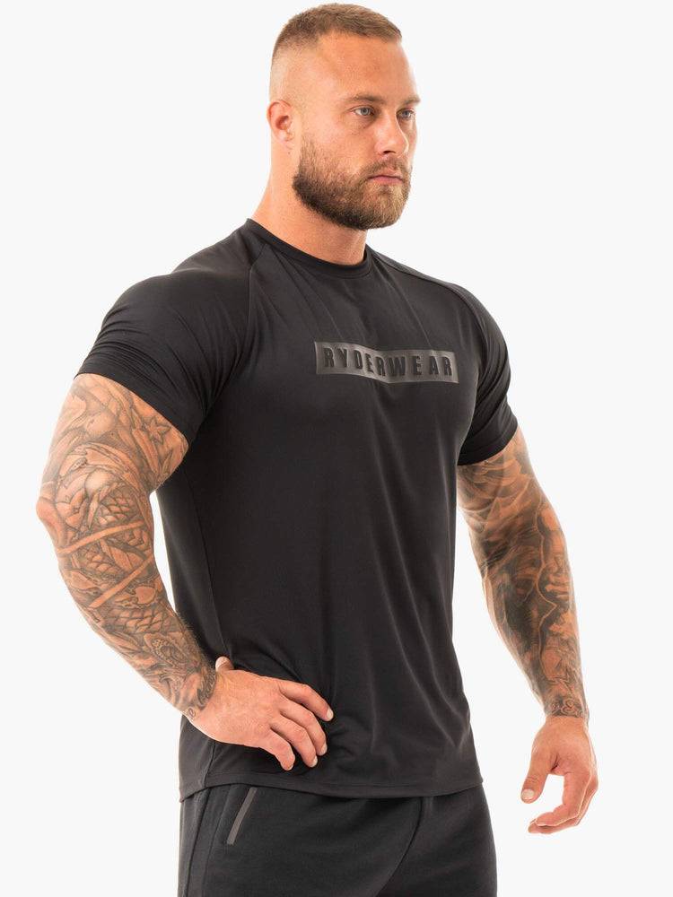 Koszulki Męskie Ryderwear Men T Shirts Combat Czarne | PL2941MA