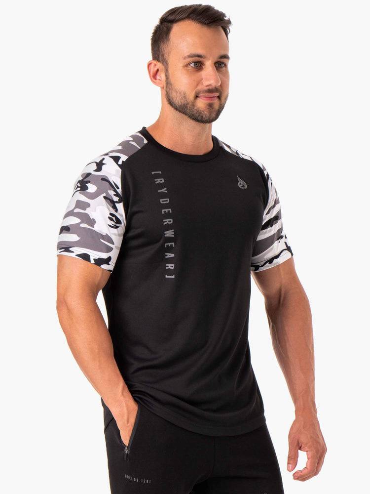 Koszulki Męskie Ryderwear Men T Shirts Camo Tech Mesh Białe Camo | PL2942NB