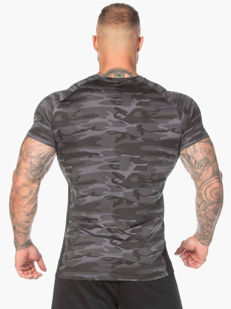 Koszulki Męskie Ryderwear Men T Shirts Camo Mesh Czarne Camo | PL2945CE