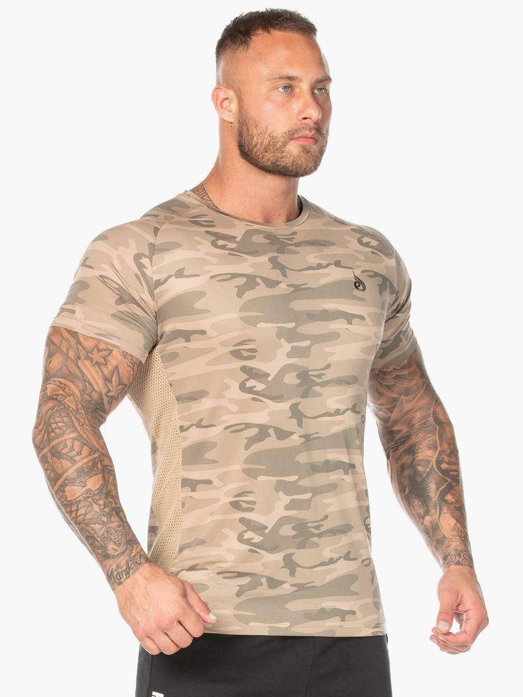 Koszulki Męskie Ryderwear Men T Shirts Camo Mesh Brązowe Camo | PL2946XF