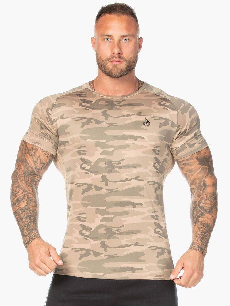 Koszulki Męskie Ryderwear Men T Shirts Camo Mesh Brązowe Camo | PL2946XF