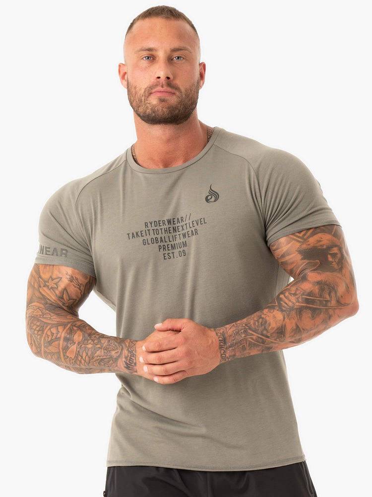 Koszulki Męskie Ryderwear Men T Shirts Duty Zielone | PL2937RW